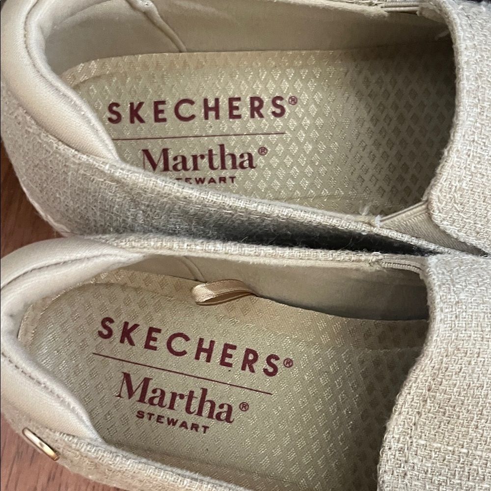 Skechers Martha Stewart Cream Textured Slip-On Shoes - Picture 2 of 10